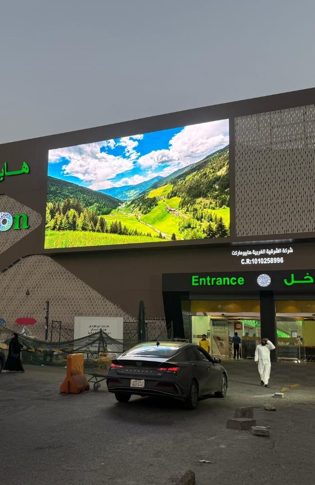 Outdoor LED screen installation, Saudi Arabia